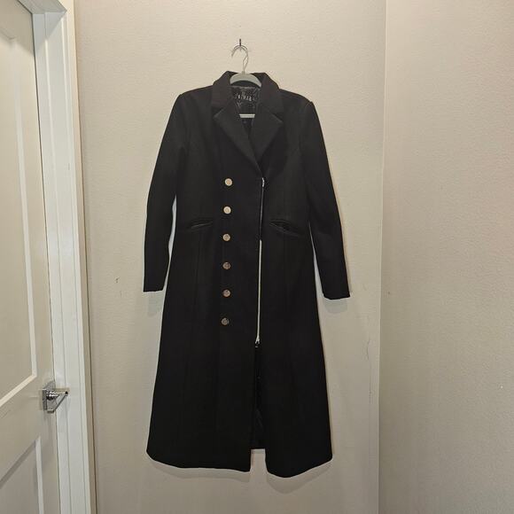 Rehab Maxi Black Coat Size Large - Picture 1 of 9
